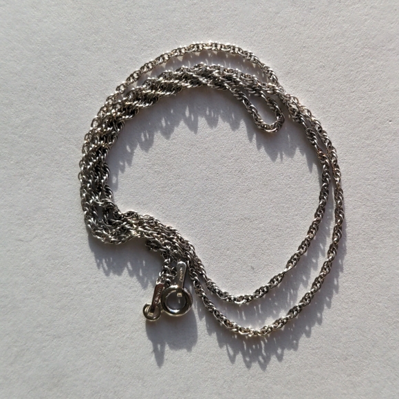 Vintage designer sterling 925 chain necklace, vintage, 15" long, made in Italy - Picture 2 of 6